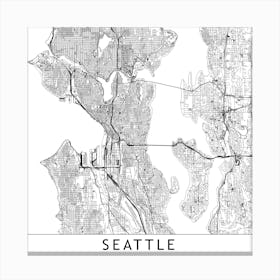 Seattle Map Canvas Print