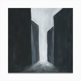 Leaving the Labyrinth - black and white abstract architecture square Canvas Print