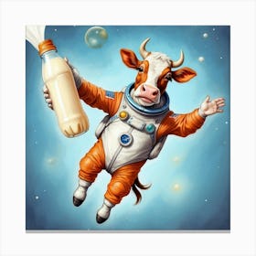 Cow In Space 6 Canvas Print