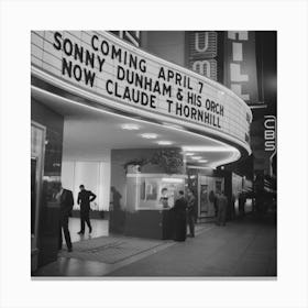 Hollywood, California, Sign And Ticket Window Of A Large Dance Palace By Russell Lee Canvas Print