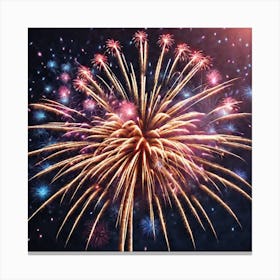 Fireworks Stock Photos & Royalty-Free Footage Canvas Print