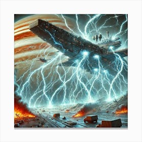 A Sci Fi Depiction Of A Lightning Barrage Being Un Canvas Print