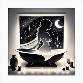 Woman In A Bathtub Canvas Print