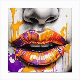 Abstract Of A Woman'S Lips Canvas Print