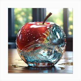 Glass apple breaking, aesthetic Canvas Print