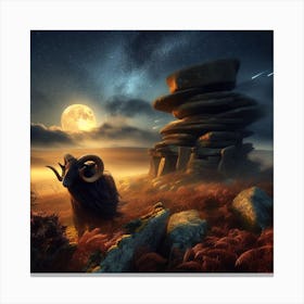 Ram In The Night Canvas Print