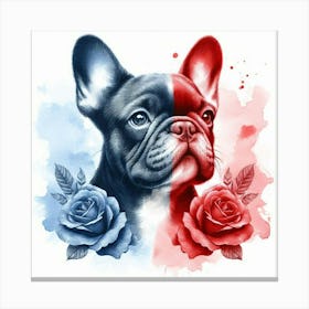 Watercolor French Bulldog 1 Canvas Print