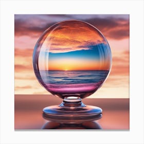 Vivid Colorful Sunset Viewed Through Beautiful Crystal Glass Mirrow, Close Up, Award Winning Photo (5) Canvas Print