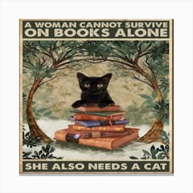 Black Cat Books Canvas Print