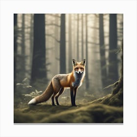 Fox In The Forest 54 Canvas Print