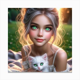 Girl With Green Eyes 3 Canvas Print