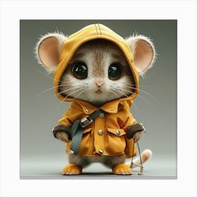 Mouse In Raincoat Canvas Print