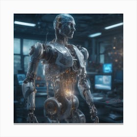 Robot In The Office 1 Canvas Print