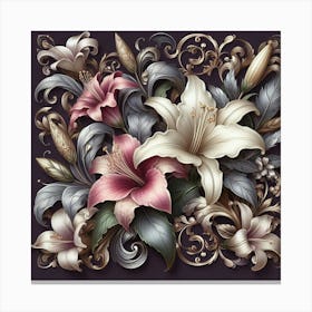 Attractive combination of flowers for a wallpaper design Canvas Print