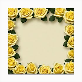 Yellow Roses Frame 23 Canvas Print