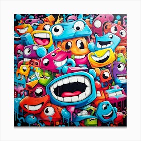 Cartoon Monsters Canvas Print