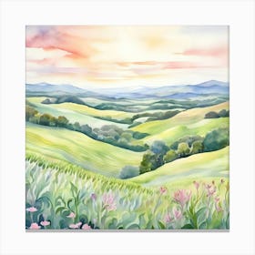 Watercolor Landscape Painting 7 Canvas Print