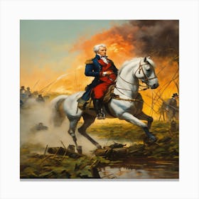 George Washington On Horseback Canvas Print