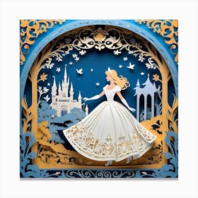 Cinderella Paper Art Ar1 Canvas Print