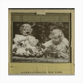 Nieces – Flora holding flower, and Hedwig (ca. 1896), Alfred Stieglitz Canvas Print