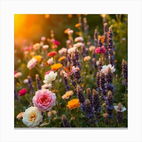 Sunset In The Garden 1 Canvas Print