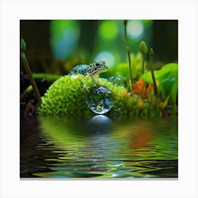 Firefly Intricate, Scene, Drop, Water, Magnified, Ecosystem, Miniature, Tropical, Forest, Frog, Gree (11) Canvas Print