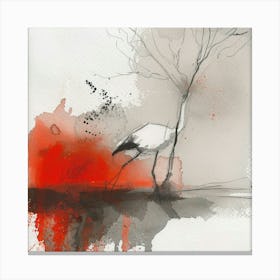 Red Crane 1 Canvas Print