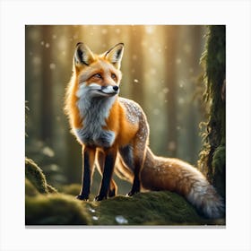 Fox In The Forest 65 Canvas Print