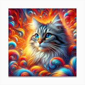 Feline Cat Creative Artwork Illustration 186 Canvas Print