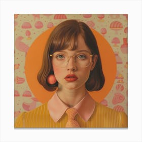 Girl With Glasses 2 Canvas Print