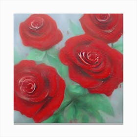 Red Rise Roses Canvas Print