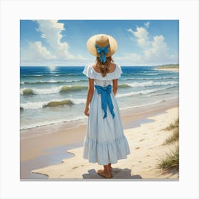 Default Artwork In Oil Painting Relief A Young Girl Standing A 1 Canvas Print