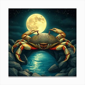 Crab In The Moonlight 21 Canvas Print