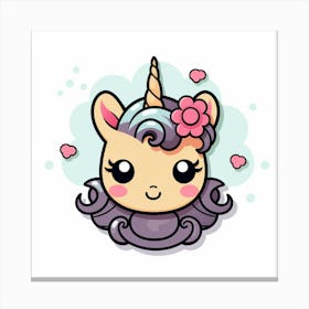 Cute Unicorn 123 Canvas Print