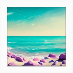Rocky Beach  Abstract Landscape Painting Canvas Print