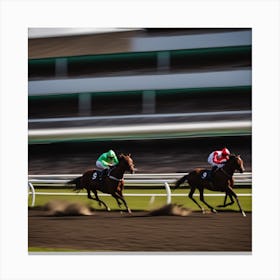 Horses Racing On The Track 1 Canvas Print