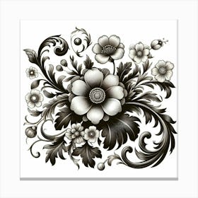 Ornate Floral Design Canvas Print