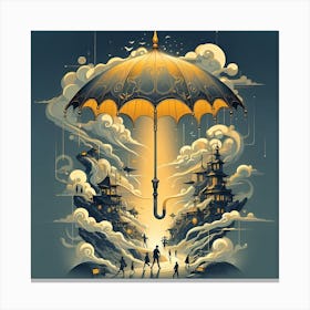 Umbrella In The Sky 2 Canvas Print