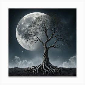 Full Moon Tree 1 Canvas Print