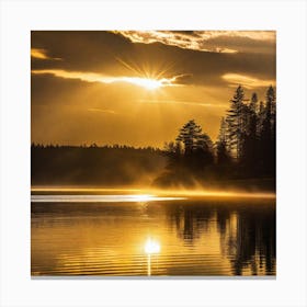 Sunrise Over Lake 4 Canvas Print