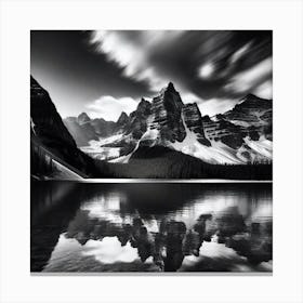 Black And White Mountains Canvas Print