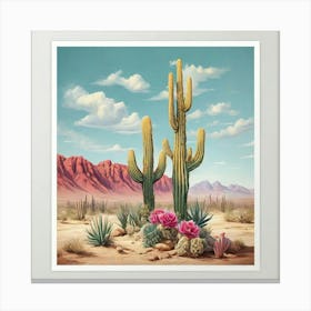 Desert Cactus Print Canvas Print