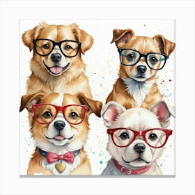 Default Dogs With Glasses Nursery Art 0 Canvas Print