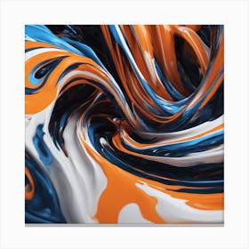 Abstract Swirl - whites orange and blueau Canvas Print