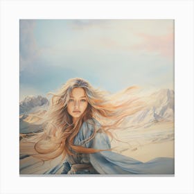 Girl In The Desert Canvas Print