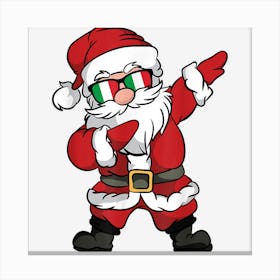 Dubbing Santa With Italy Flag Christmas Canvas Print