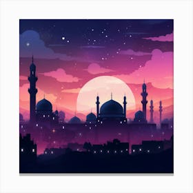 Islamic City At Night 3 Canvas Print