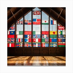 A Collection Of Intricately Designed Global Country Flags Aligned Neatly In A Grid With Each Flag Canvas Print