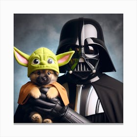 Darth Vader's Puppy Star Wars Art Print Canvas Print