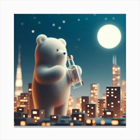 Teddy Bear In The City 1 Canvas Print